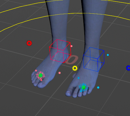 The feet: reverse-foot boxes and toe controls